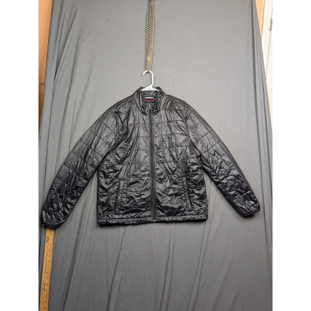 Tommy Hilfiger Quilted Hooded Jacket Puffer Coat Men's Large Full Zip